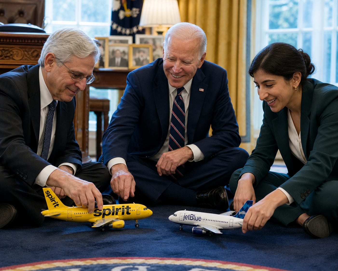 ChatGPT Image of Biden playing with toy planes