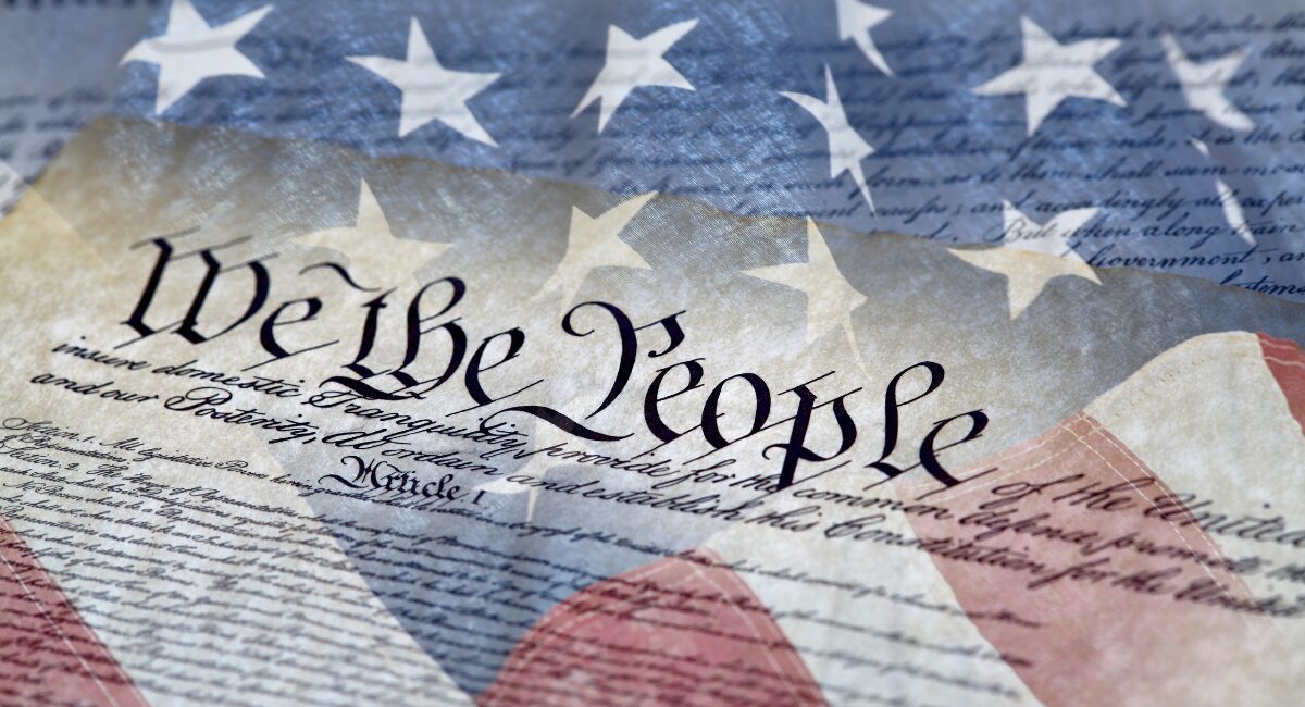 Constitution and American Flag